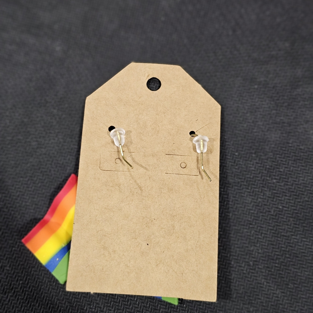 Colorful Handmade Striped Earrings - Picture 3 of 3
